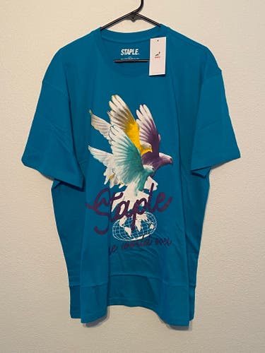 Staple Pigeon NYC Montauk Logo Size XL Teal Casual Skateboarding T Shirt New