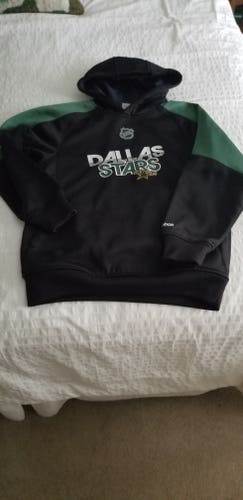 Dallas Stars Hockey Black Used Medium Reebok Sweatshirt w/hoodie - size Youth M (10-12)