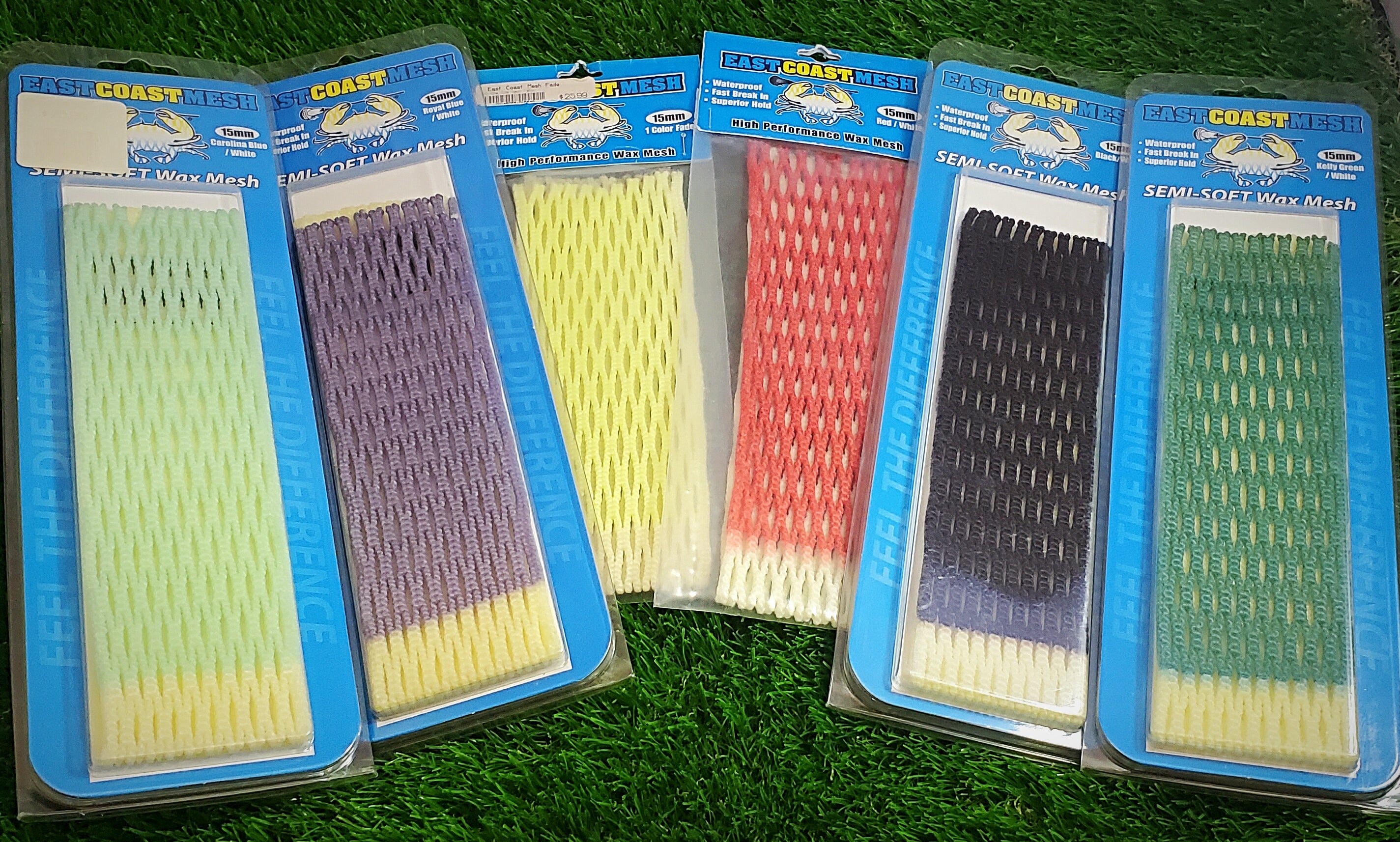 East Coast Dyes Lacrosse Mesh 15mm Semi-Soft Wax Field Mesh Solid Color 