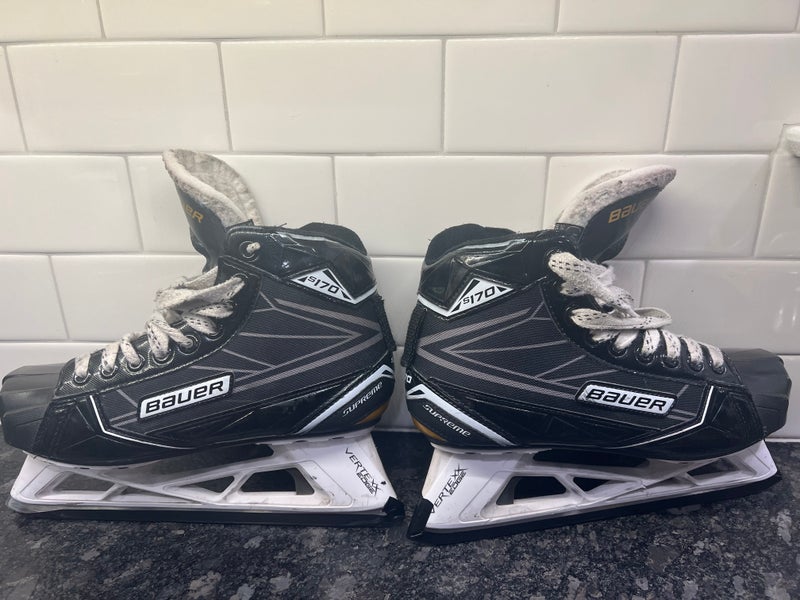 Junior Used Bauer Supreme S170 Hockey Goalie Skates Regular Width Size 5