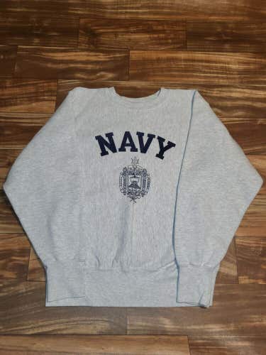 Vintage Rare Navy Grey Reverse Weave The Game Sweatshirt Vtg Pullover Size Large