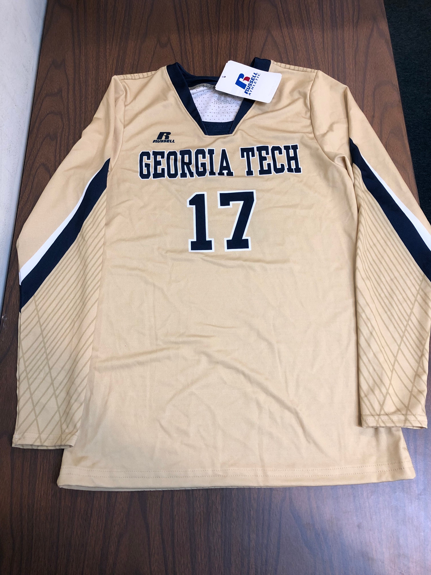 Georgia Tech Gold New Medium Russell Athletic Volleyball Jersey