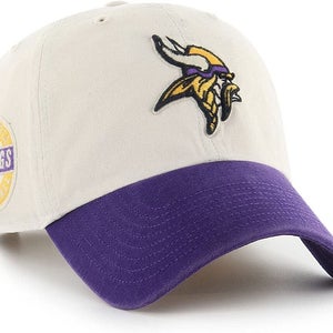 Minnesota Vikings 47 Brand NFL Clean Up Adjustable Strapback Hat Dad Cap Cream