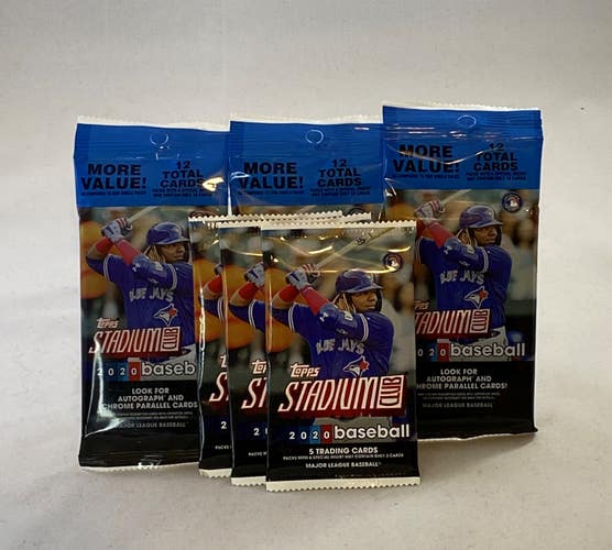 Topps Stadium Club 2020 MLB Baseball Cellos - Lot of (3) Value/ (3) 5-Card Packs