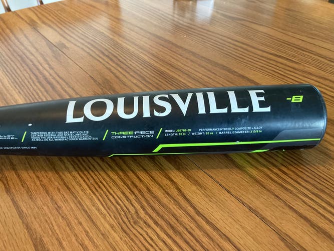 Used 2020 Louisville Slugger Composite Select Bat (-8) 22 oz 30"