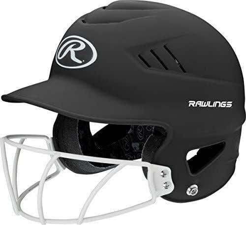 NWT Rawlings Highlighter Series Baseball Softball Batting Helmet w/Mask Black