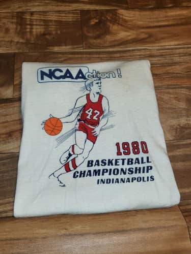 Vintage RARE 1980 NCAA College Sports Basketball Ringer Champion Shirt Size L