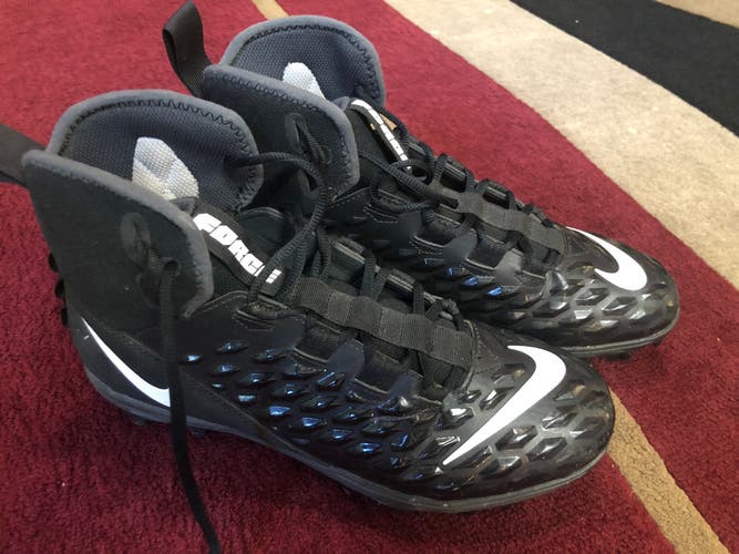 Men's Used Size 9.5 (Women's 10.5) Molded Cleats Nike High Top Force Savage Varsity 2