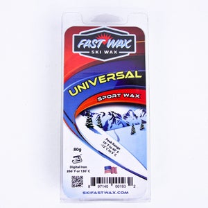 80g Fast Wax Universal Sport Wax, Ski and Snowboard Wax, All Temp, Hot Wax