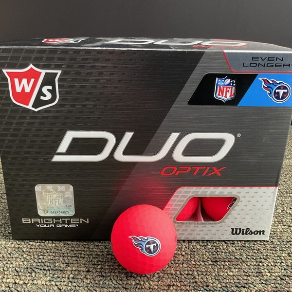 Wilson Staff Duo Optix Red NFL Golf Balls Tennessee Titans 12 Count Box NEW