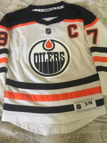 White Used Small / Medium youth Oilers McDavid Jersey