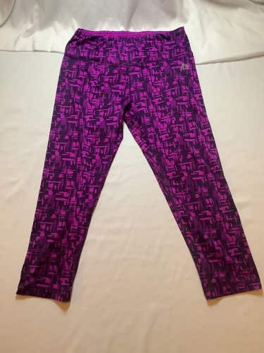 RBX Capri Leggings Stretch Crop Pink Purple Workout Ladies Size M Yoga Box K
