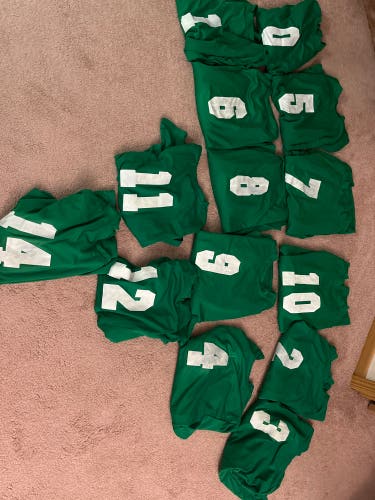 Green Used  Bauer Practice Jerseys (14 Total in bundle)