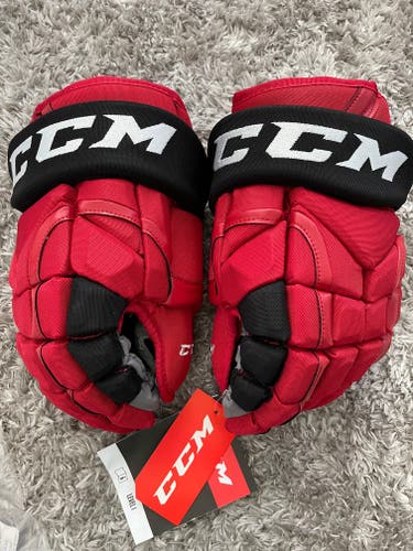 CCM HG12  Pro Stock Hockey Gloves 14" Carolina Hurricanes  NEW