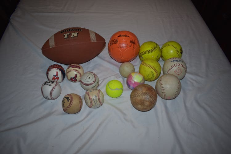Sports Gear - Baseballs, Softballs, Tennis Balls, Other - Mixed Lot