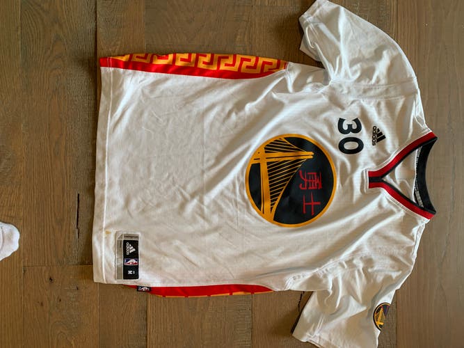 steph curry - chinese new year  - White Used Medium/Large Adidas Jersey
