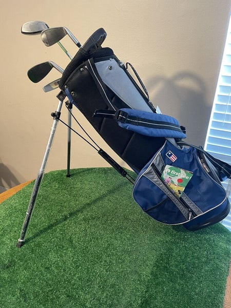 US Kids WT-15 Set Dr, 3 Wood Irons Putter & Stand Bag Left Handed LH 57”