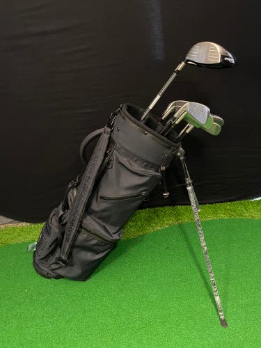 Mens right handed Titleist golf club set with like new stand bag