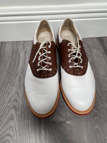 Ashworth Men's Kingston White/ Brown Golf Shoes