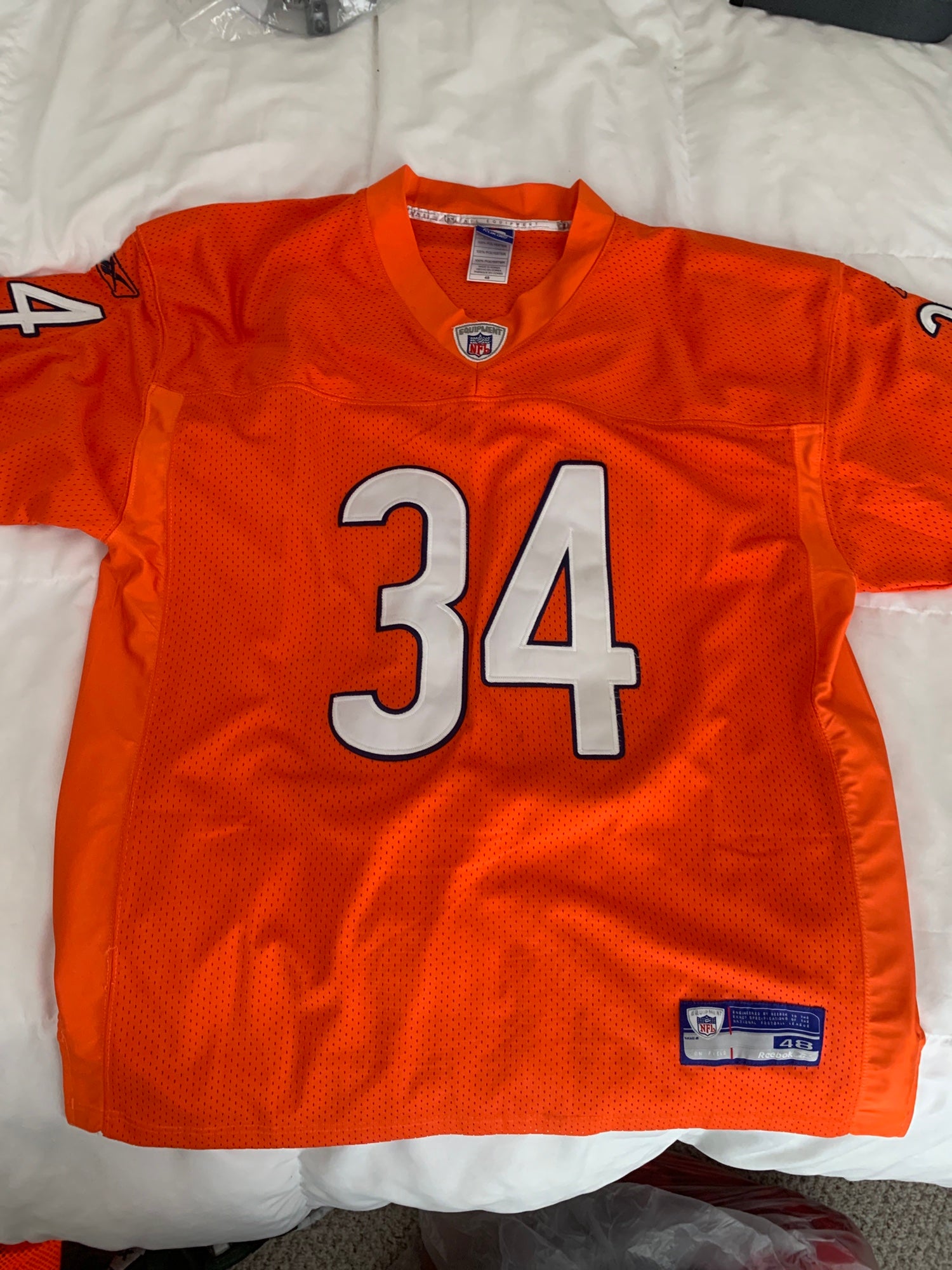 Reebok NFL Equipment Onfield Jersey Youth M Orange Chicago Bears