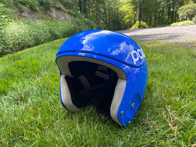 Blue and white fis poc helmet XS
