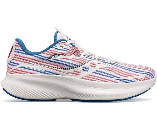 NIB Saucony Ride Women's Banner Special Edition Running Shoes Red White Blue 8