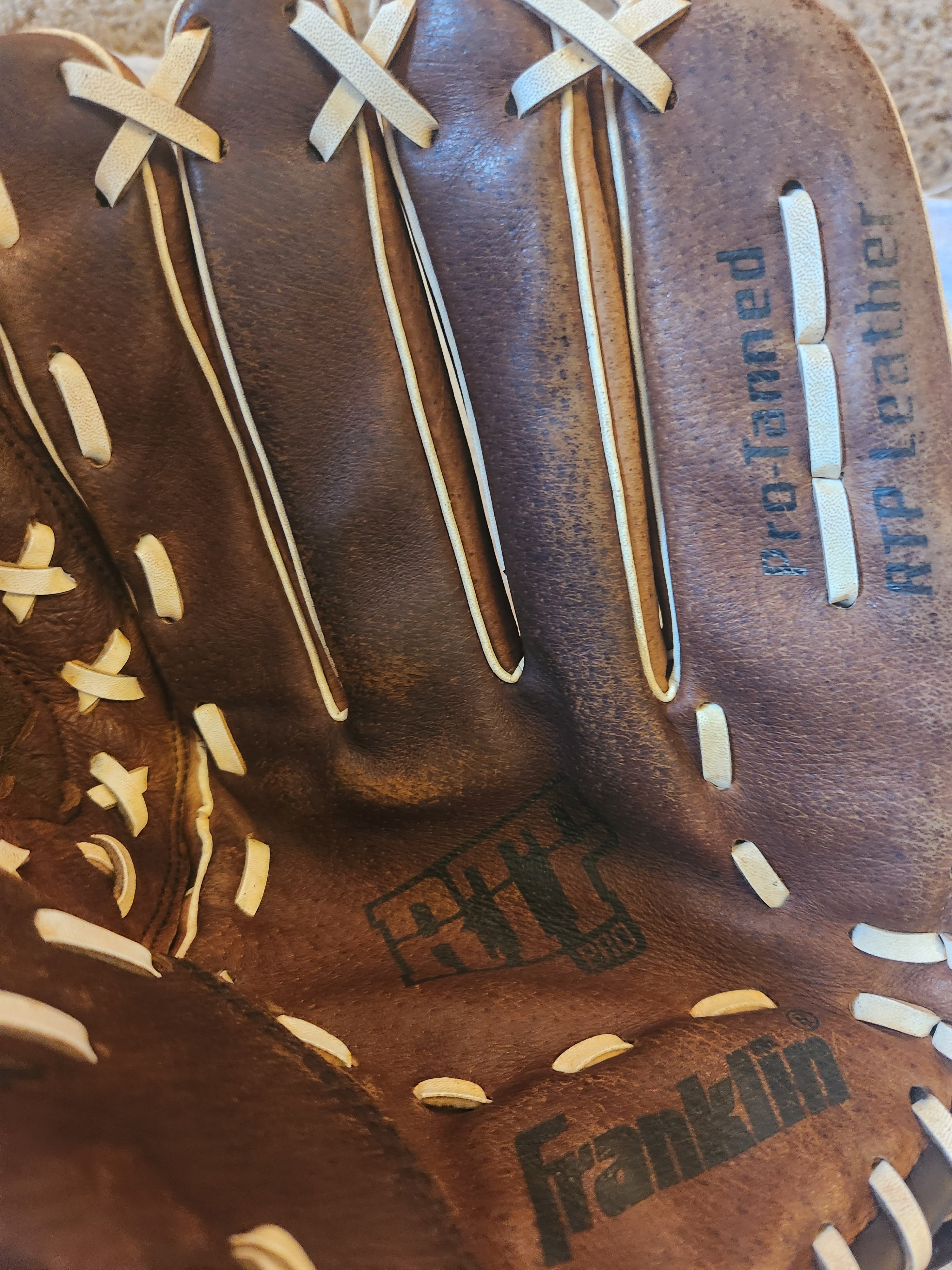 FRANKLIN 12" Pro Series Leather Baseball Glove Right Hand Throw RHT Brown New 