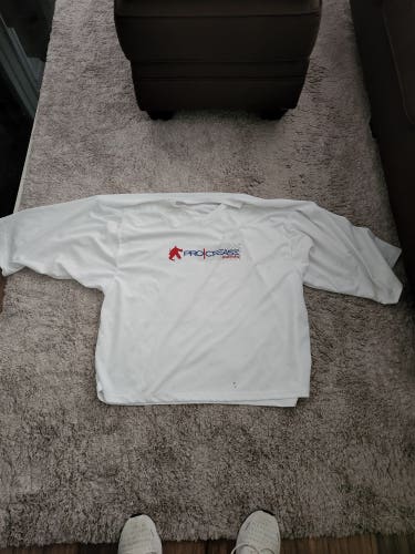 White Used Sr Goalie Cut Jersey