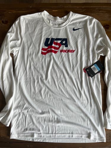 Nike USA Hockey World Junior Championship DriFit Longsleeve Shirt M