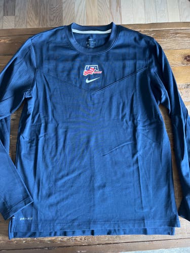 Nike USA Hockey World Junior Championship Thermal DriFit Longsleeve Warm Shirt M