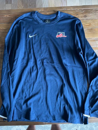 Nike USA Hockey World Junior Championship Thermal DriFit Longsleeve Warm Shirt M