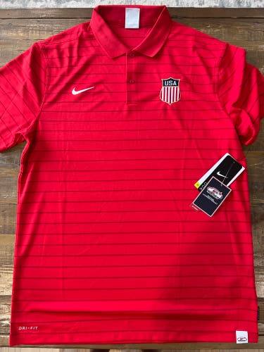 Nike Team USA Olympics Polo DriFit Red M