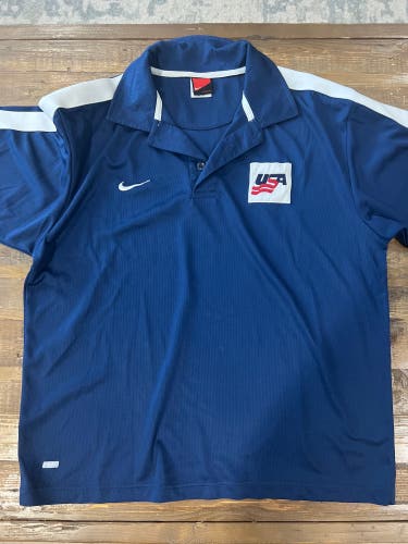 Vintage Nike Team USA IIHF World Junior Championship Polo DriFit L