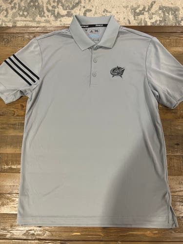Team Issued Pro Stock Columbus Blue Jackets Polo Golf Shirt Gray M