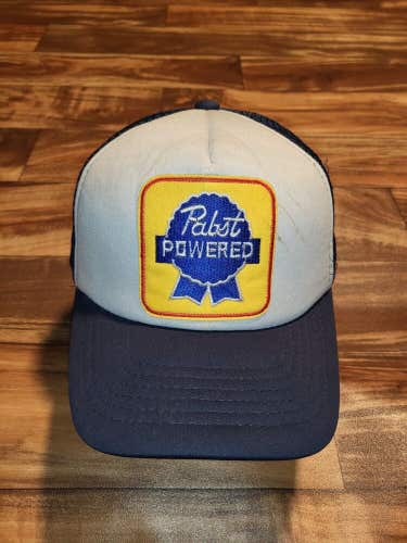 Pabst Powered Beer Trucker Mesh Alcohol Promo Patch Hat Cap Snapback