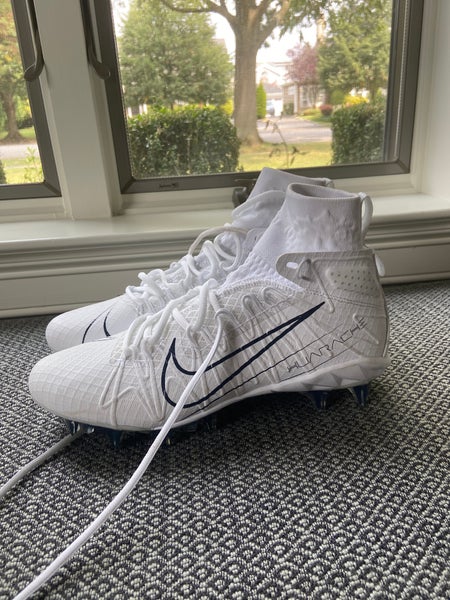 White Unisex Molded Cleats Mid Top Alpha Huarache 7 Elite
