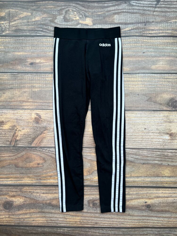 Adidas Essentials 3-Stripe Tights Black White Women's XS | SidelineSwap