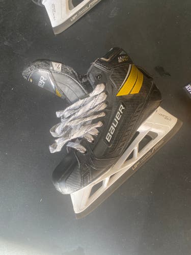 Used Bauer Regular Width Pro Stock Size 7.5 Supreme UltraSonic Hockey Goalie Skates