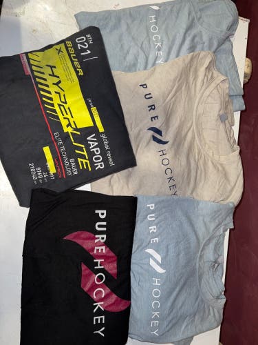 5 hockey tshirts xl Pure Hockey and Bauer