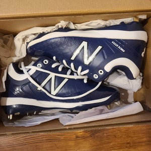 Navy New Youth Men's Size 5.5 (Women's 6.5) Metal New Balance Low Top 4040v5 2E Wide cleats