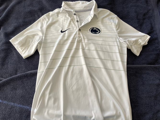 Penn State White Used Medium Nike Polo
