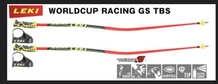 Leki World Cup TBS Speed Profile Ski Poles Size 125cm/50in