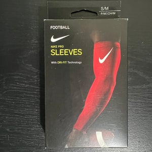 NIKE PRO FOOTBALL SLEEVES W/ DRI-FIT RED ONE PAIR S/M NEW IN BOX