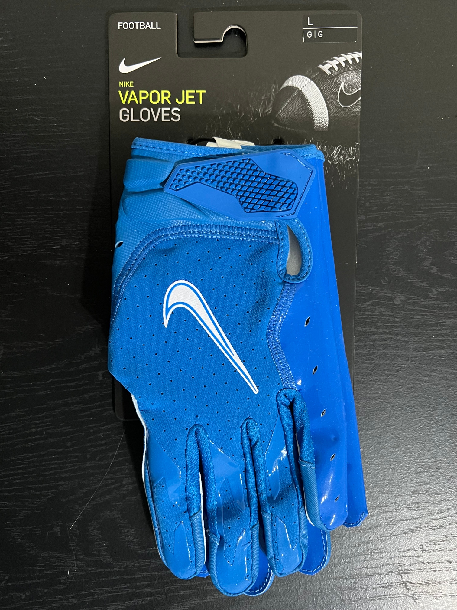 Nike Vapor Jet 6.0 Football Gloves Blue Men's Size L