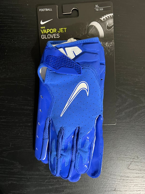 Nike Vapor Jet 6.0 NFL Receiver Football Gloves Blue Mens Size XL  CZ4127-495 NWT.