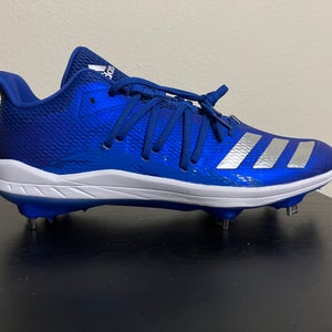 ADIDAS AFTERBURNER 6 SPEED METAL BASEBALL CLEATS MEN'S SIZE 10.5 Blue/White/Silver