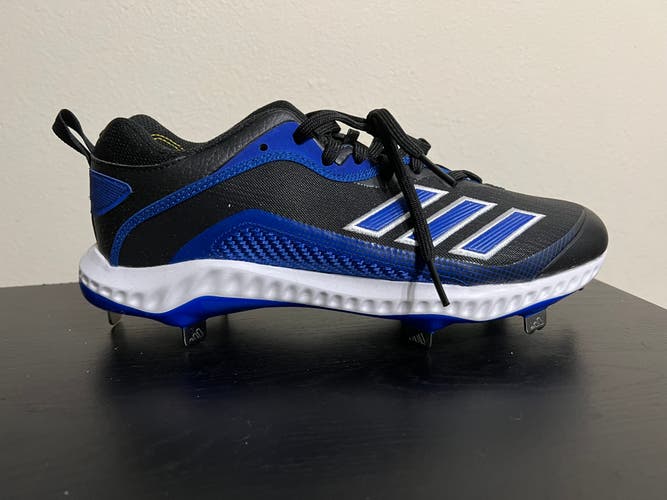 Adidas Icon 6 Bounce Men's Size 9.5 Metal Baseball Cleats Black / Blue