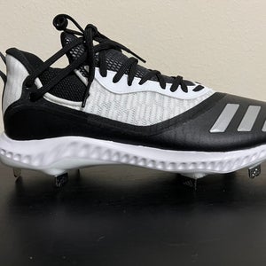 Adidas Icon V Bounce Iced Mens Metal Baseball Cleats Black/White Size 12