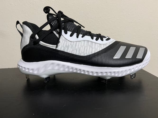 Adidas Icon V Bounce Iced Mens Metal Baseball Cleats Black/White Size 12