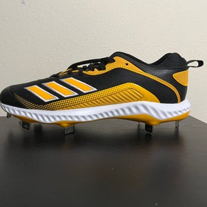 adidas Icon 6 Bounce Metal Baseball Cleats Men's Size 12 Yellow/Black/White